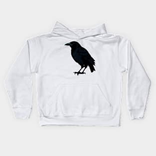 Handsome Raven with Dark Feathers Kids Hoodie